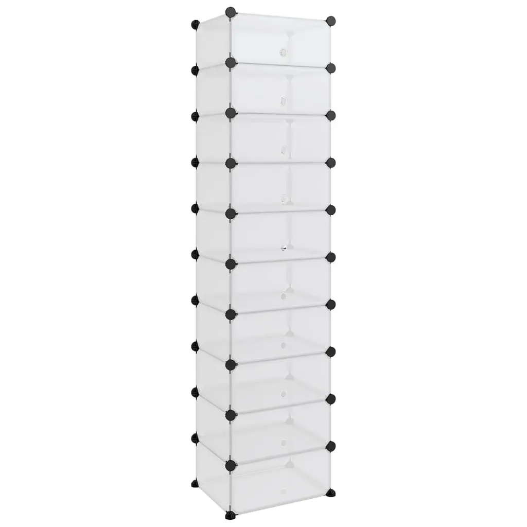 Shoe Rack Transparent 44x32x174 cm PP 340561 - Home & Garden