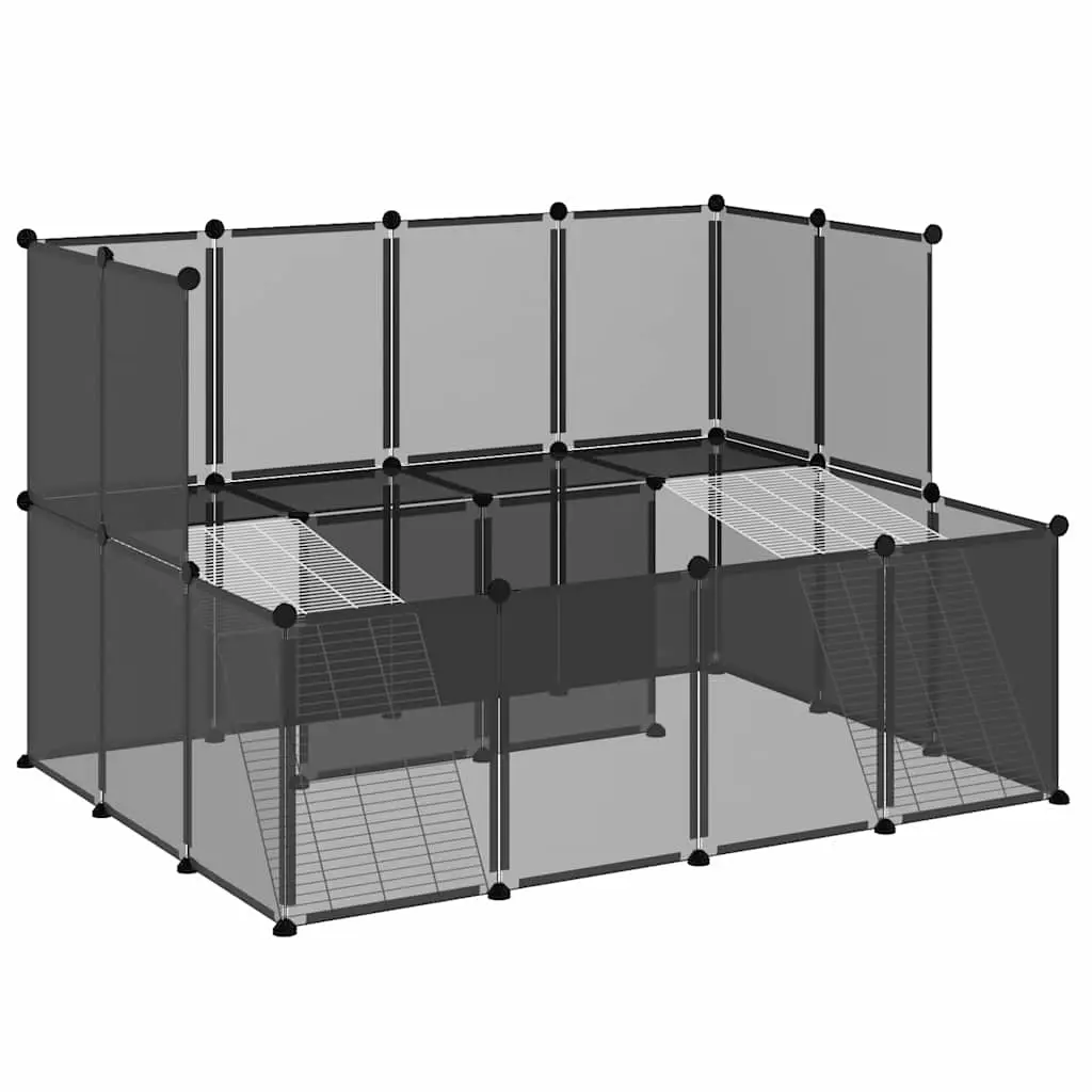 Small Animal Cage Black 143x107x93 cm PP and Steel 340569 - Pets