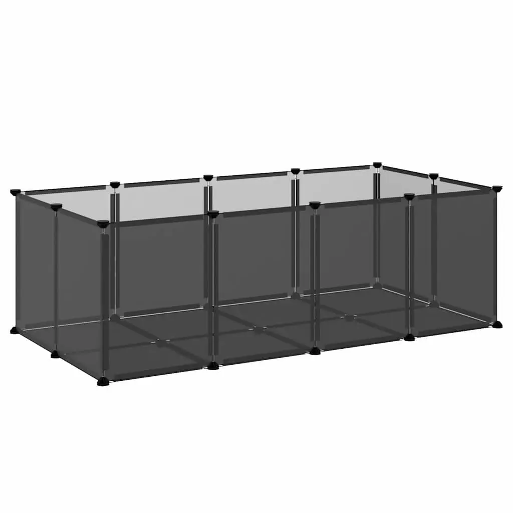Small Animal Cage Black 144x74x46.5 cm PP and Steel 340571 - Pets
