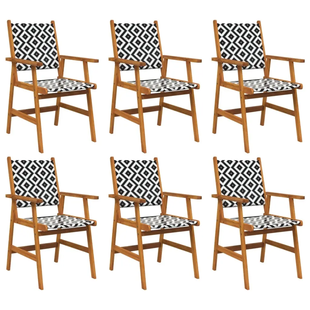 Garden Chairs 6 pcs Solid Acacia Wood 3096600 - Furniture
