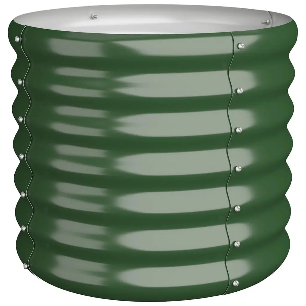 Garden Planter Galvanised Steel 40x40x36 cm Green 318843 - Home & Garden