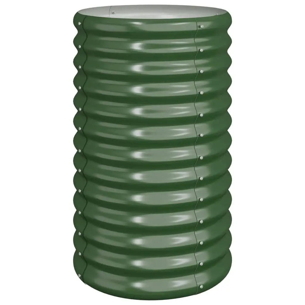 Garden Planter Galvanised Steel 40x40x68 cm Green 318848 - Home & Garden