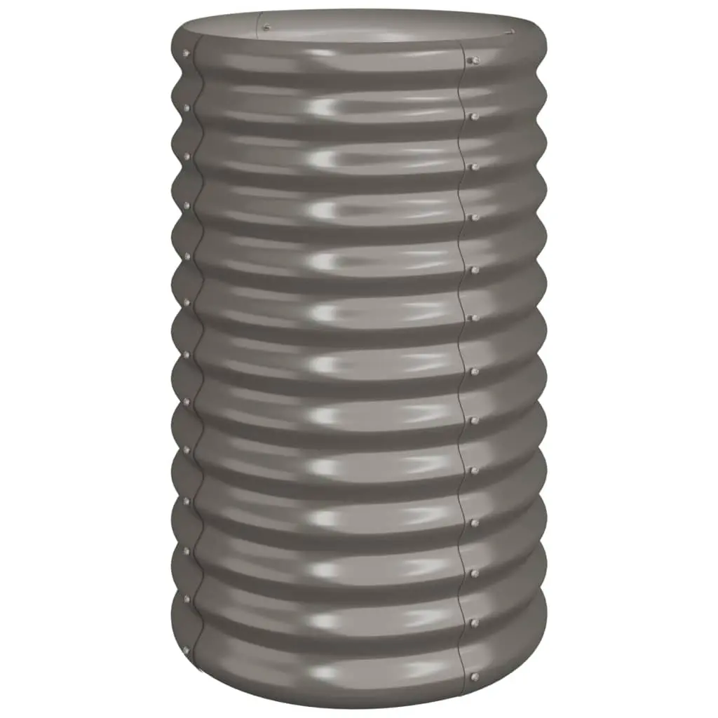Garden Planter Galvanised Steel 40x40x68 cm Grey 318849 - Home & Garden