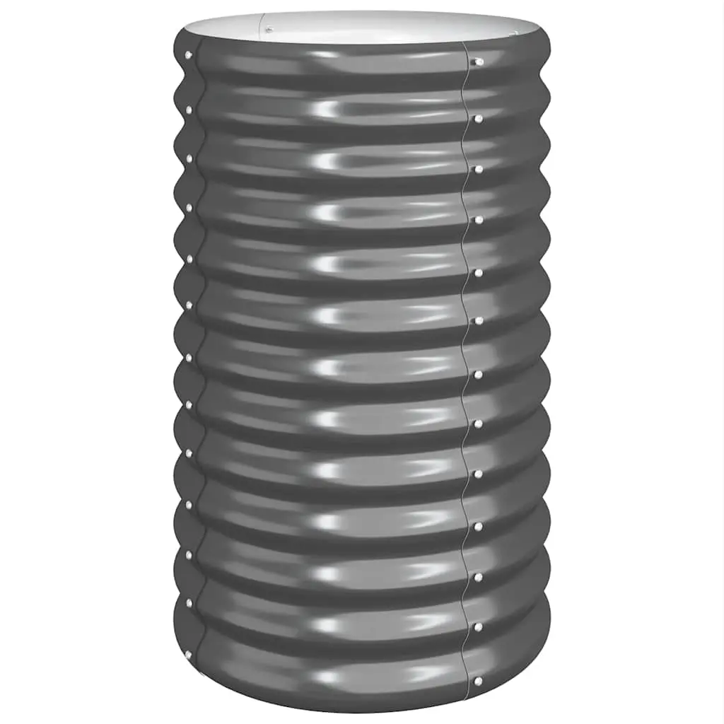 Garden Planter Galvanised Steel 40x40x68 cm Anthracite 318851 - Home & Garden