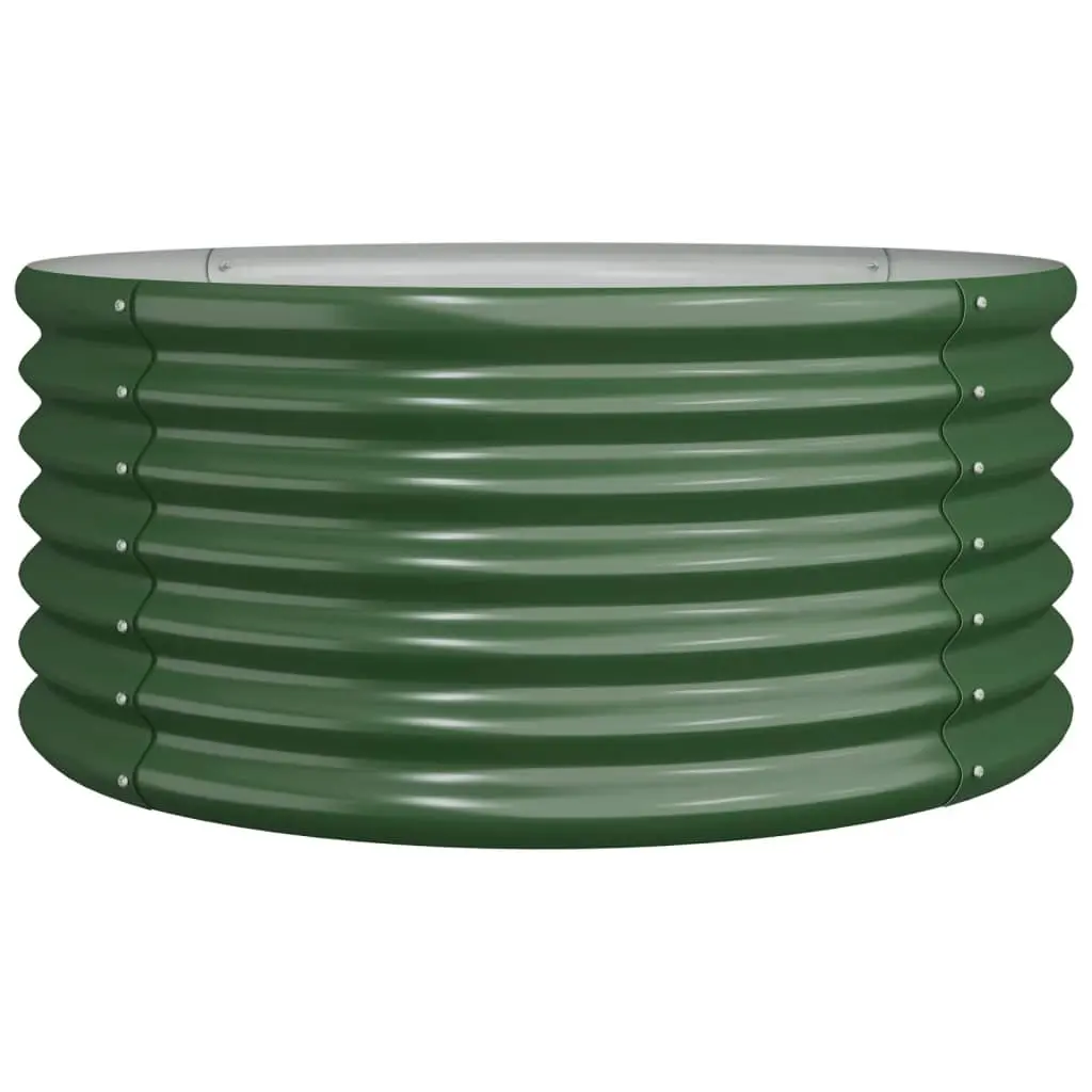 Garden Planter Galvanised Steel 80x80x36 cm Green 318853 - Home & Garden