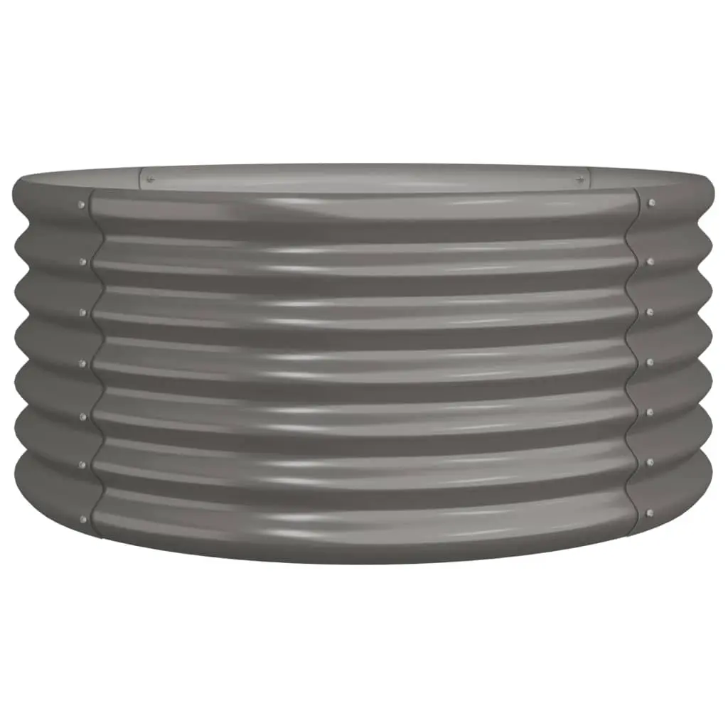 Garden Planter Galvanised Steel 80x80x36 cm Grey 318854 - Home & Garden