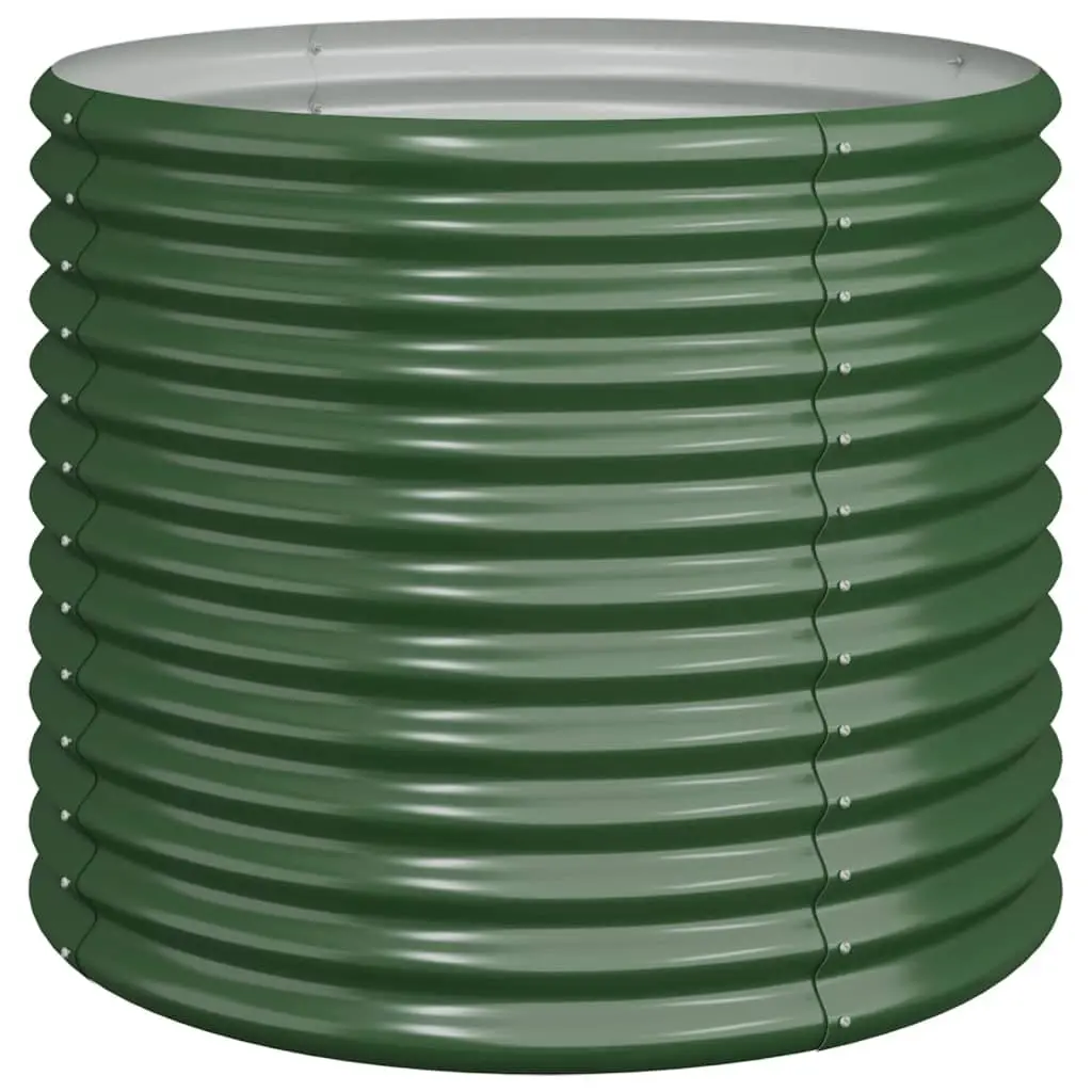 Garden Planter Galvanised Steel 80x80x68 cm Green 318858 - Home & Garden