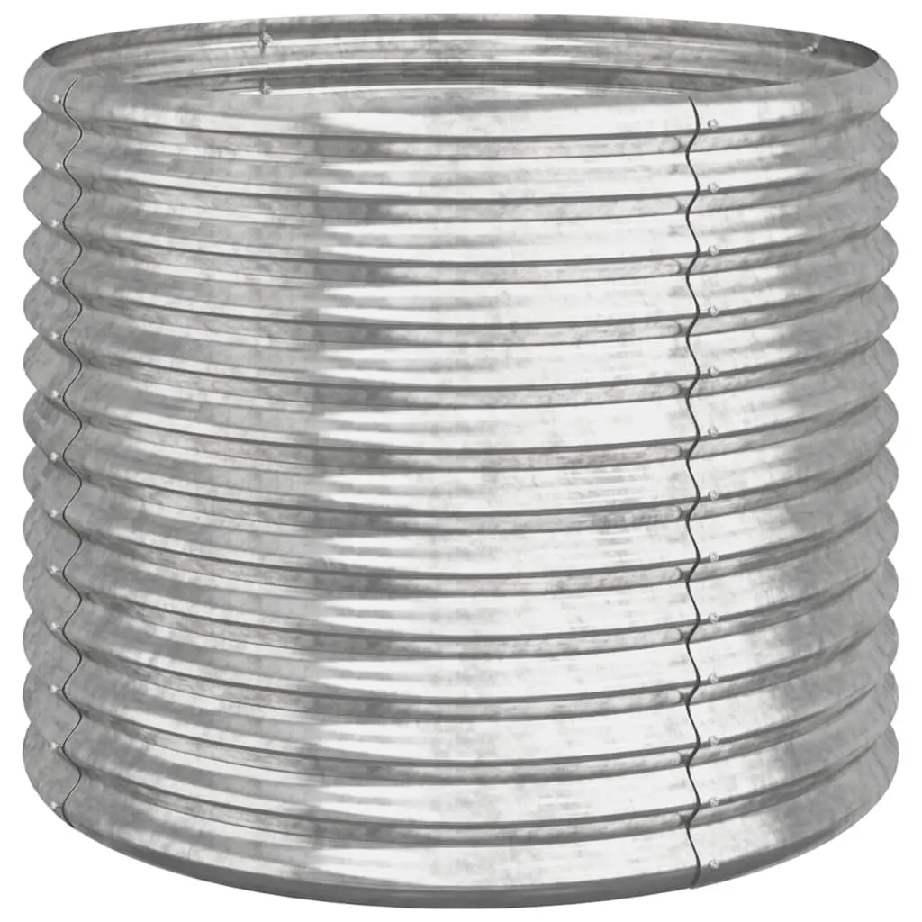 Garden Planter Galvanised Steel 80x80x68 cm Silver 318862 - Home & Garden