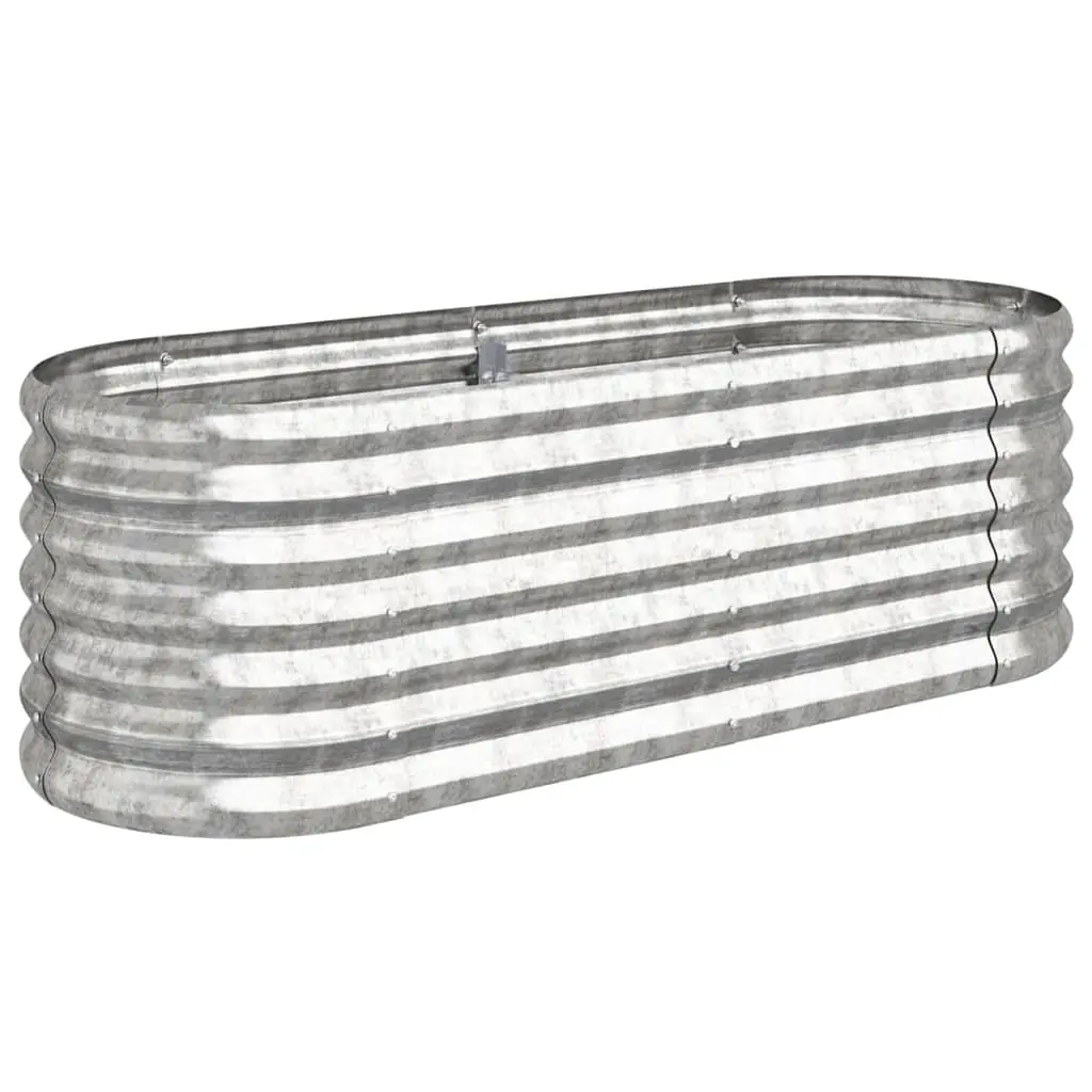 Garden Raised Bed Galvanised Steel 114x40x36 cm Silver 318867 - Home & Garden