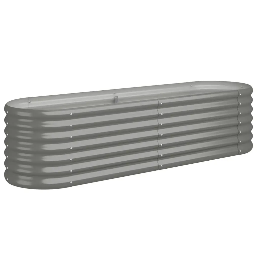 Garden Raised Bed Galvanised Steel 152x40x36 cm Grey 318869 - Home & Garden