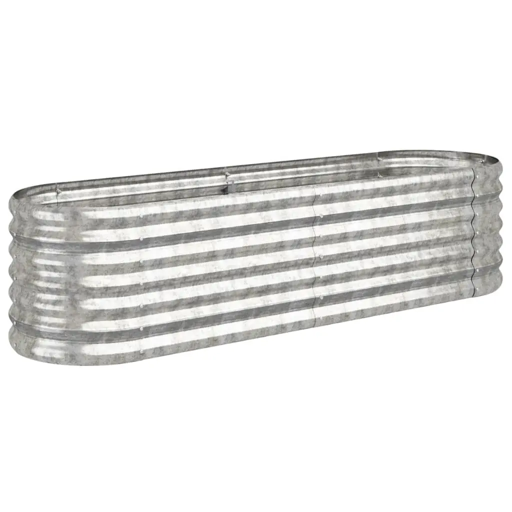 Garden Raised Bed Galvanised Steel 152x40x36 cm Silver 318872 - Home & Garden