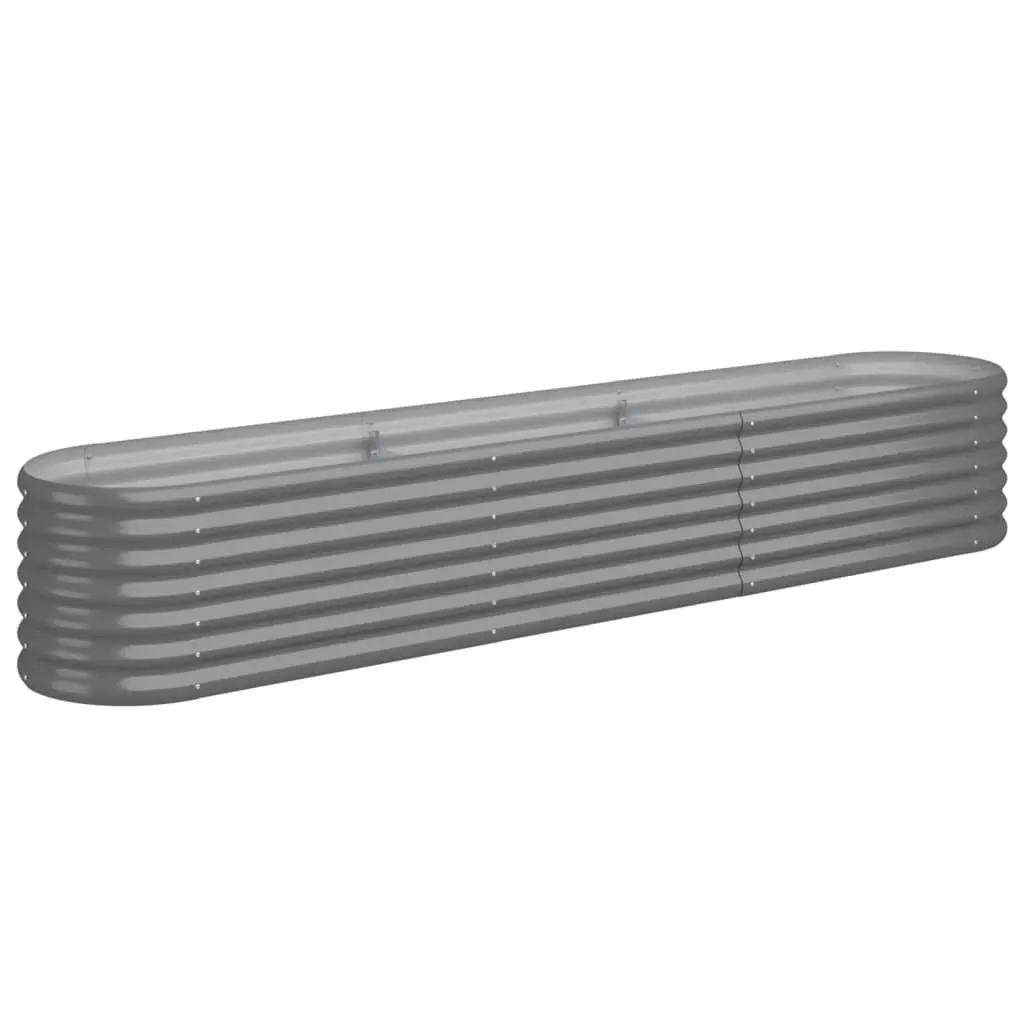 Garden Raised Bed Galvanised Steel 224x40x36 cm Grey 318874 - Home & Garden