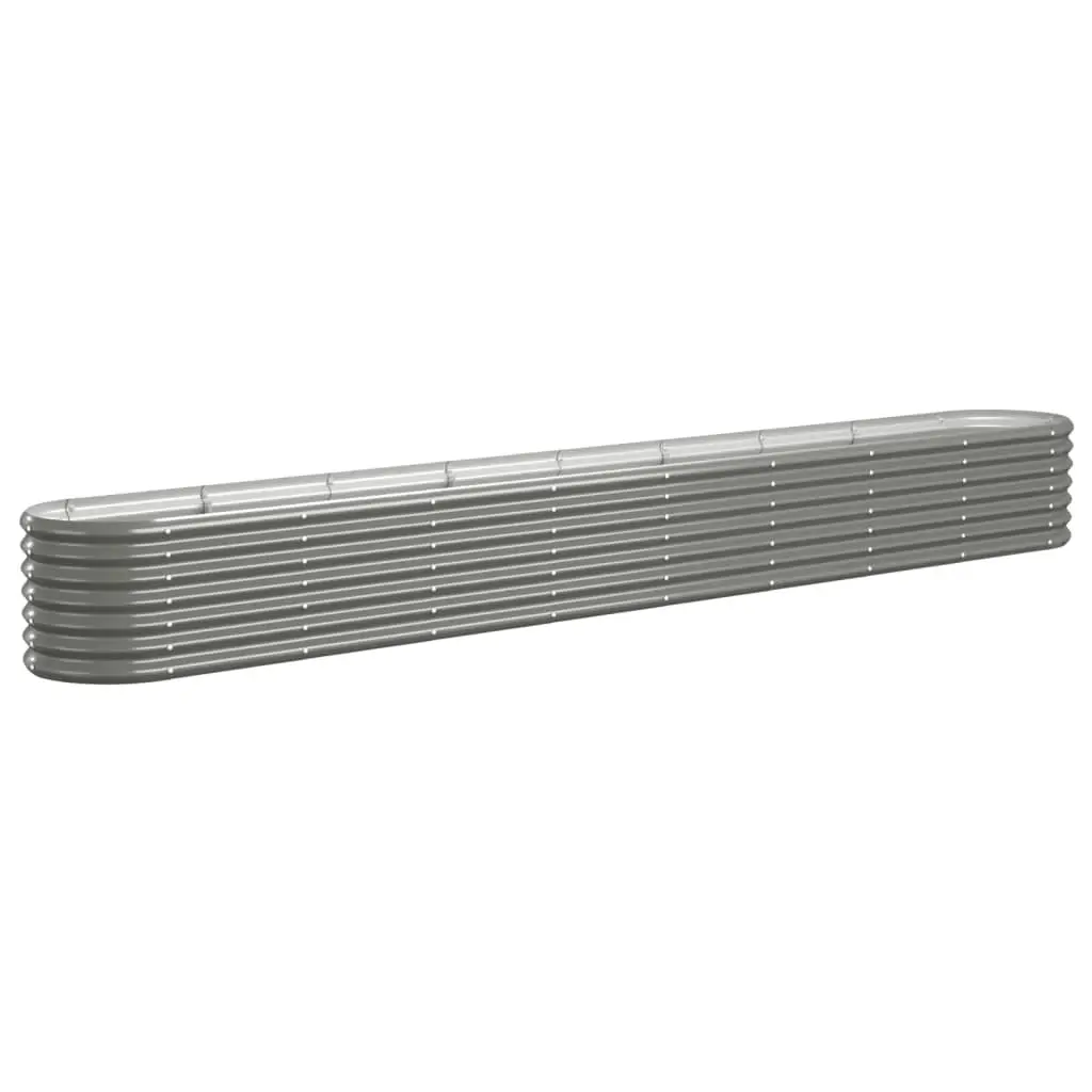 Garden Raised Bed Galvanised Steel 332x40x36 cm Grey 318884 - Home & Garden