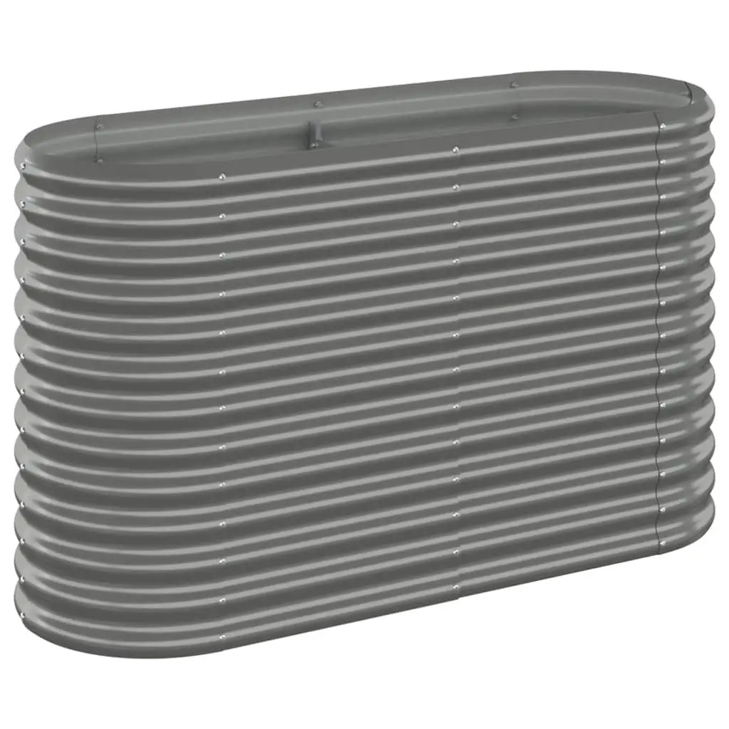 Garden Raised Bed Galvanised Steel 114x40x68 cm Grey 318889 - Home & Garden