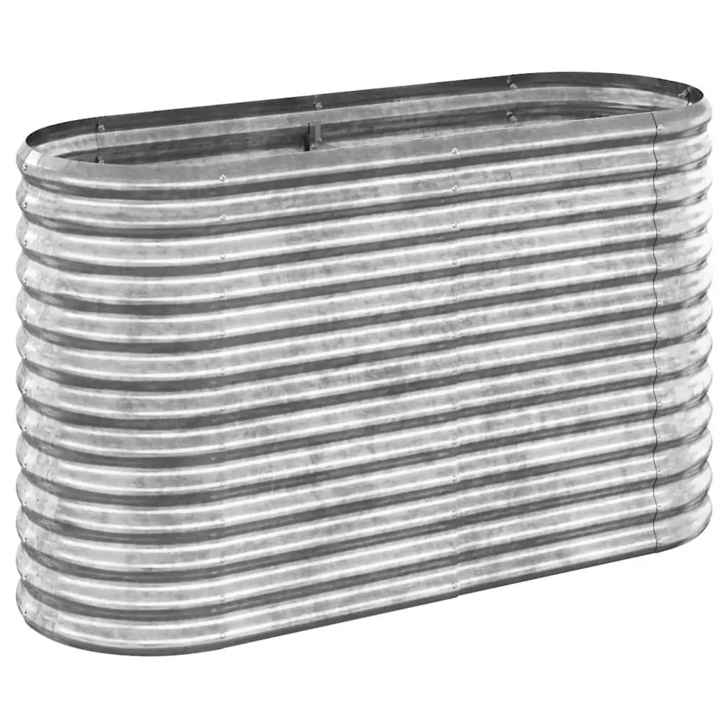 Garden Raised Bed Galvanised Steel 114x40x68 cm Silver 318892 - Home & Garden