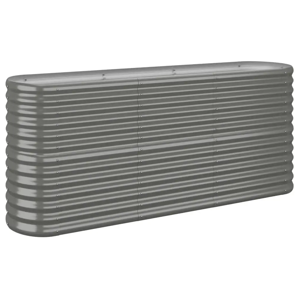 Garden Raised Bed Galvanised Steel 152x40x68 cm Grey 318894 - Home & Garden