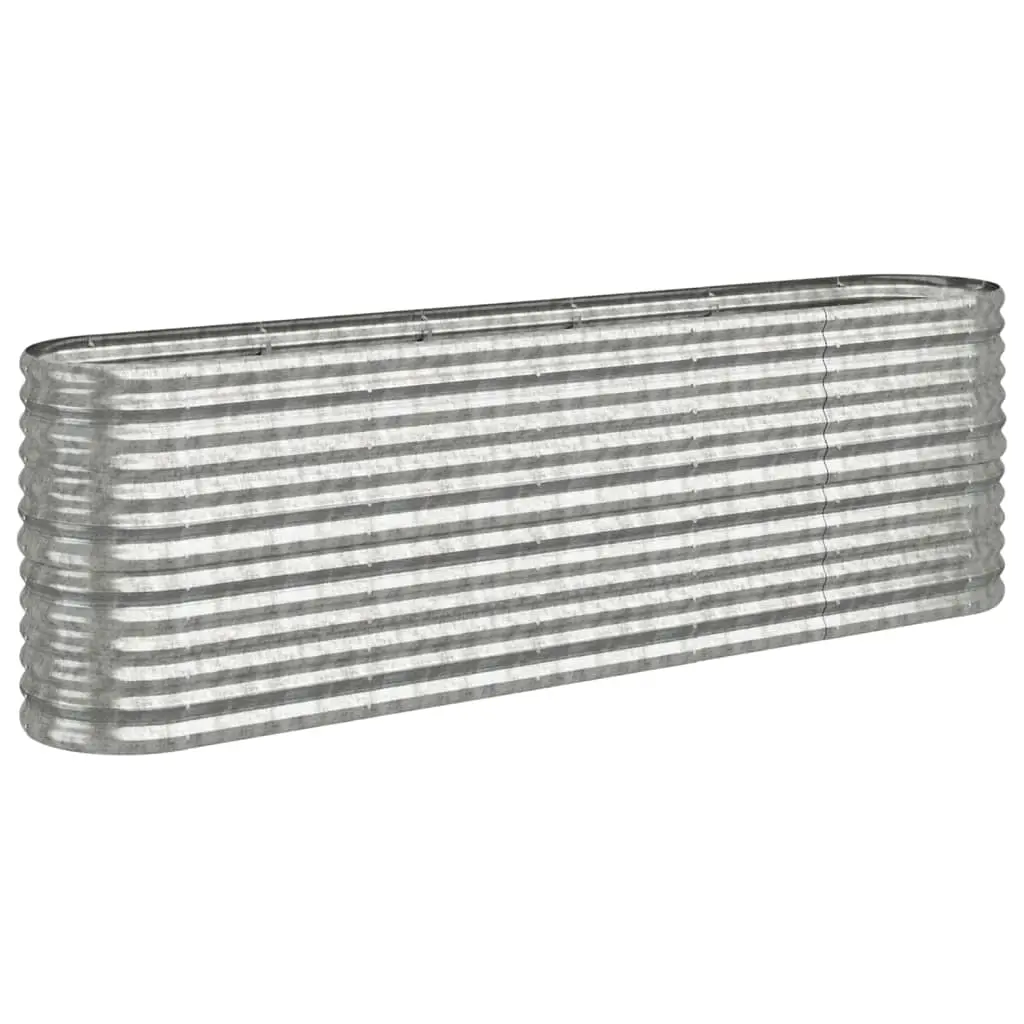 Garden Raised Bed Galvanised Steel 224x40x68 cm Silver 318902 - Home & Garden
