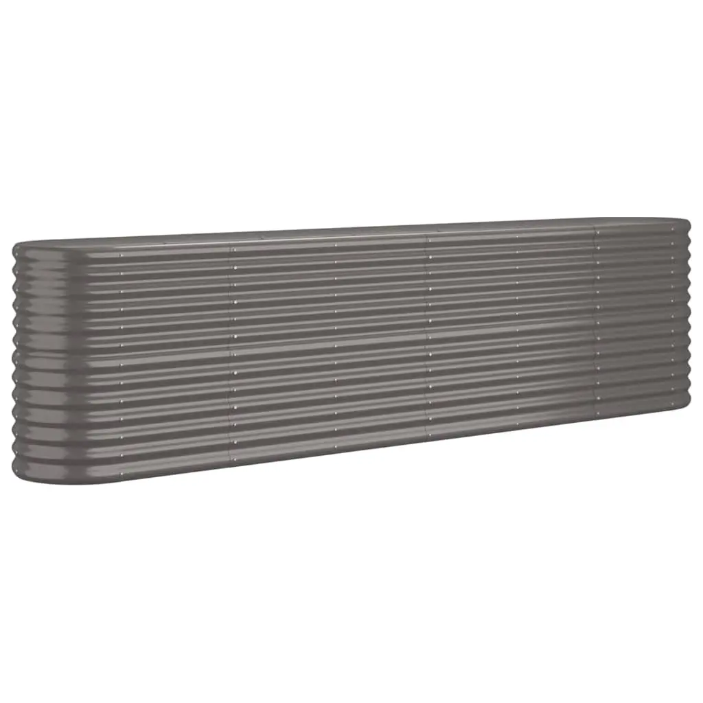 Garden Raised Bed Galvanised Steel 260x40x68 cm Grey 318904 - Home & Garden