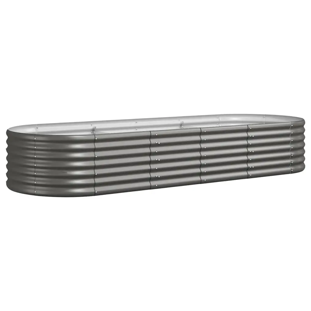 Garden Raised Bed Galvanised Steel 224x80x36 cm Grey 318919 - Home & Garden