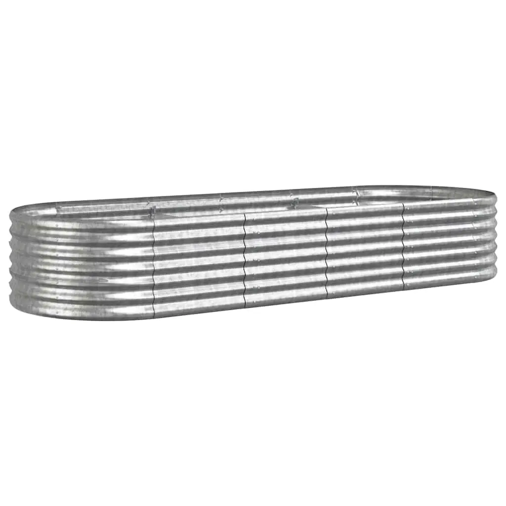 Garden Raised Bed Galvanised Steel 224x80x36 cm Silver 318922 - Home & Garden
