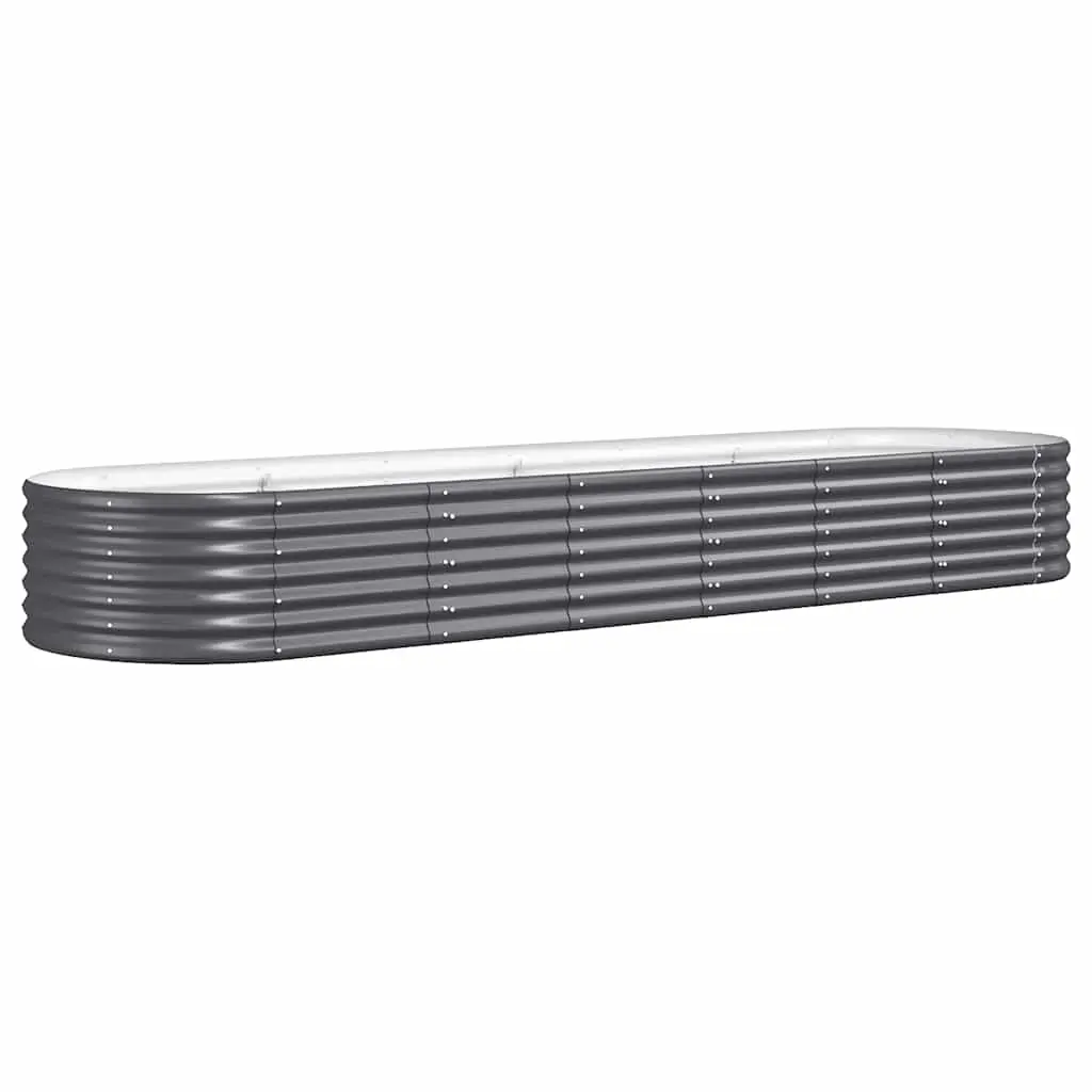 Garden Raised Bed Galvanised Steel 296x80x36 cm Anthracite 318926 - Home & Garden