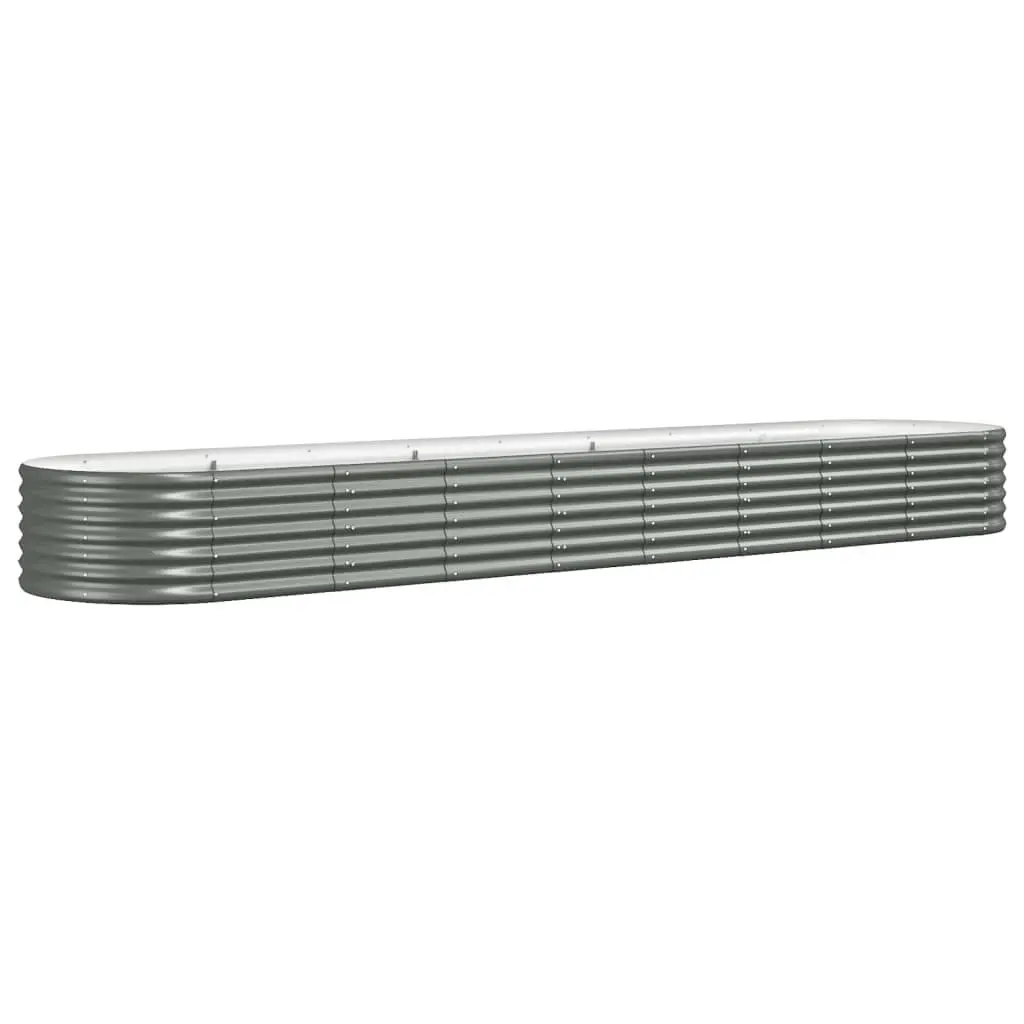 Garden Raised Bed Galvanised Steel 368x80x36 cm Grey 318929 - Home & Garden