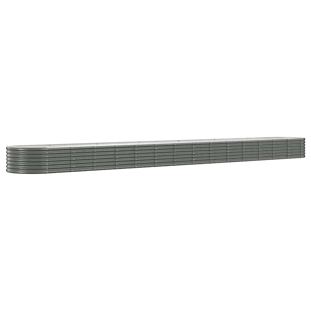 Garden Raised Bed Galvanised Steel 620x80x36 cm Grey 318944 - Home & Garden