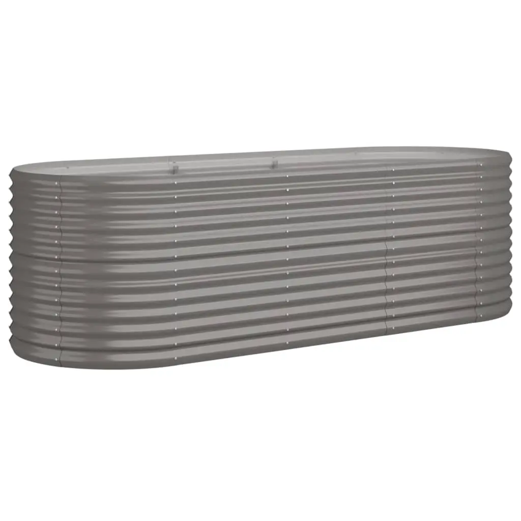 Garden Raised Bed Galvanised Steel 224x80x68 cm Grey 318954 - Best Sellers From $10