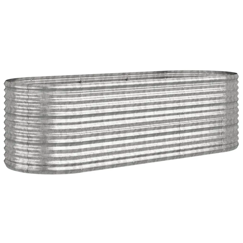 Garden Raised Bed Galvanised Steel 224x80x68 cm Silver 318957 - Home & Garden