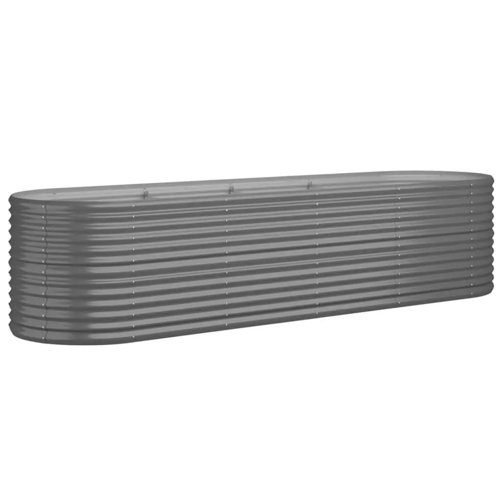Garden Raised Bed Galvanised Steel 296x80x68 cm Grey 318959 - Home & Garden