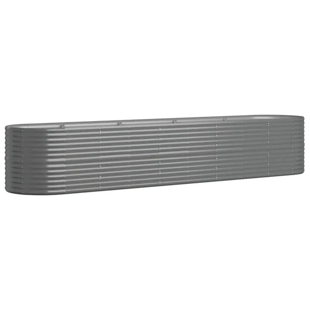 Garden Raised Bed Galvanised Steel 368x80x68 cm Grey 318964 - Home & Garden
