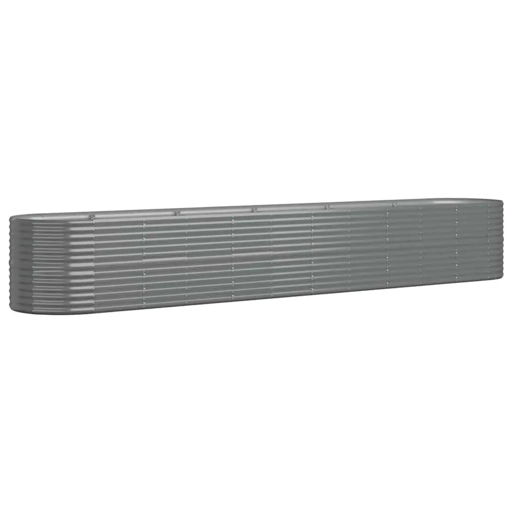 Garden Raised Bed Galvanised Steel 440x80x68 cm Grey 318969 - Home & Garden