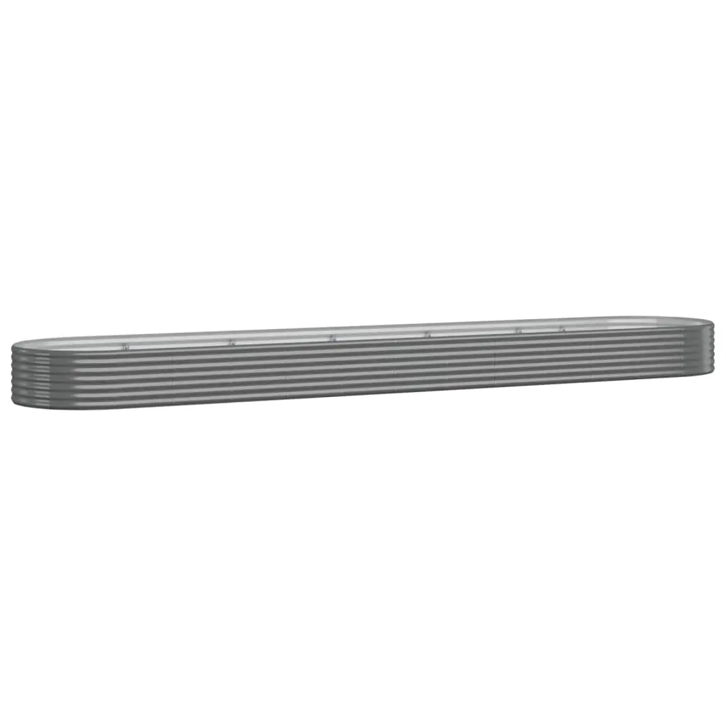 Garden Raised Bed Galvanised Steel 507x100x36 cm Grey 319009 - Home & Garden