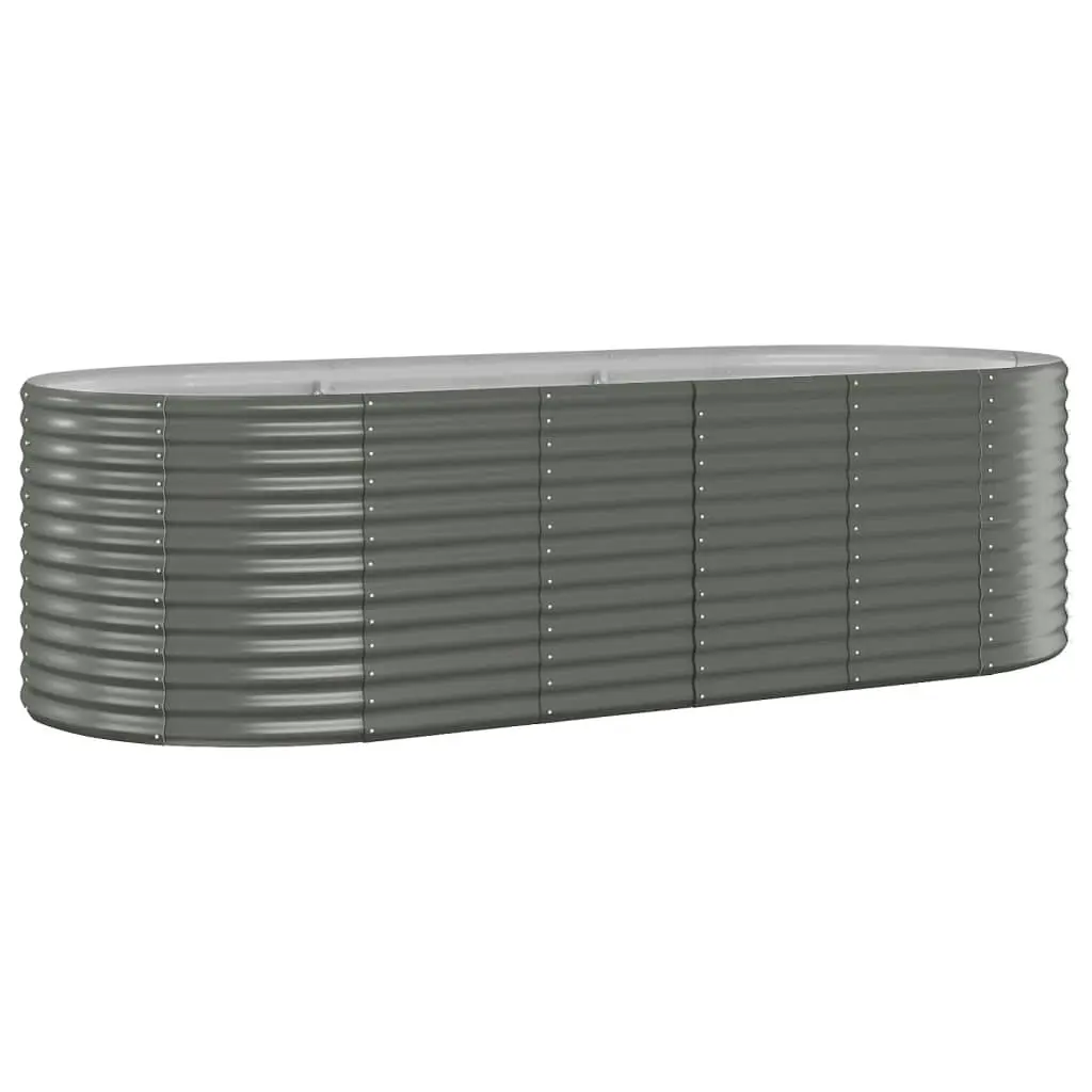 Garden Raised Bed Galvanised Steel 249x100x68 cm Grey 319064 - Home & Garden