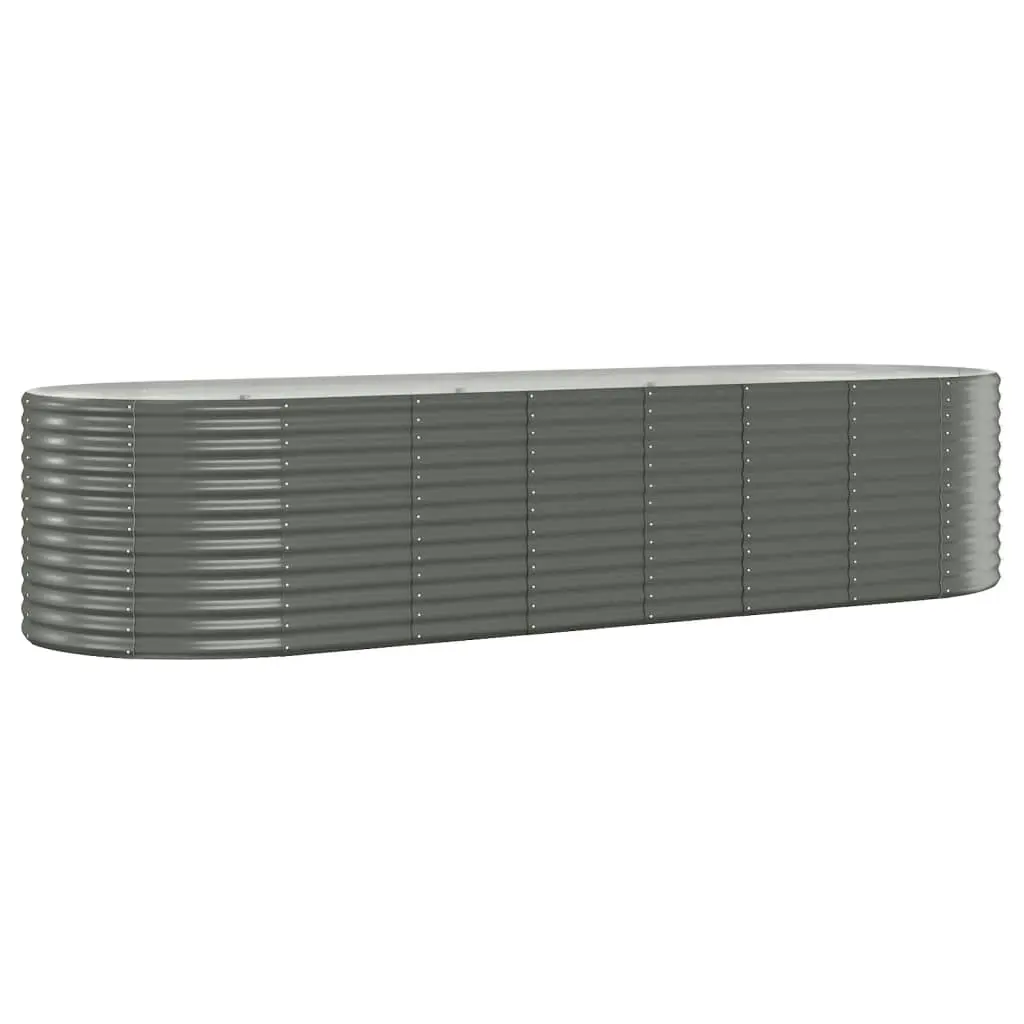 Garden Raised Bed Galvanised Steel 322x100x68 cm Grey 319069 - Home & Garden