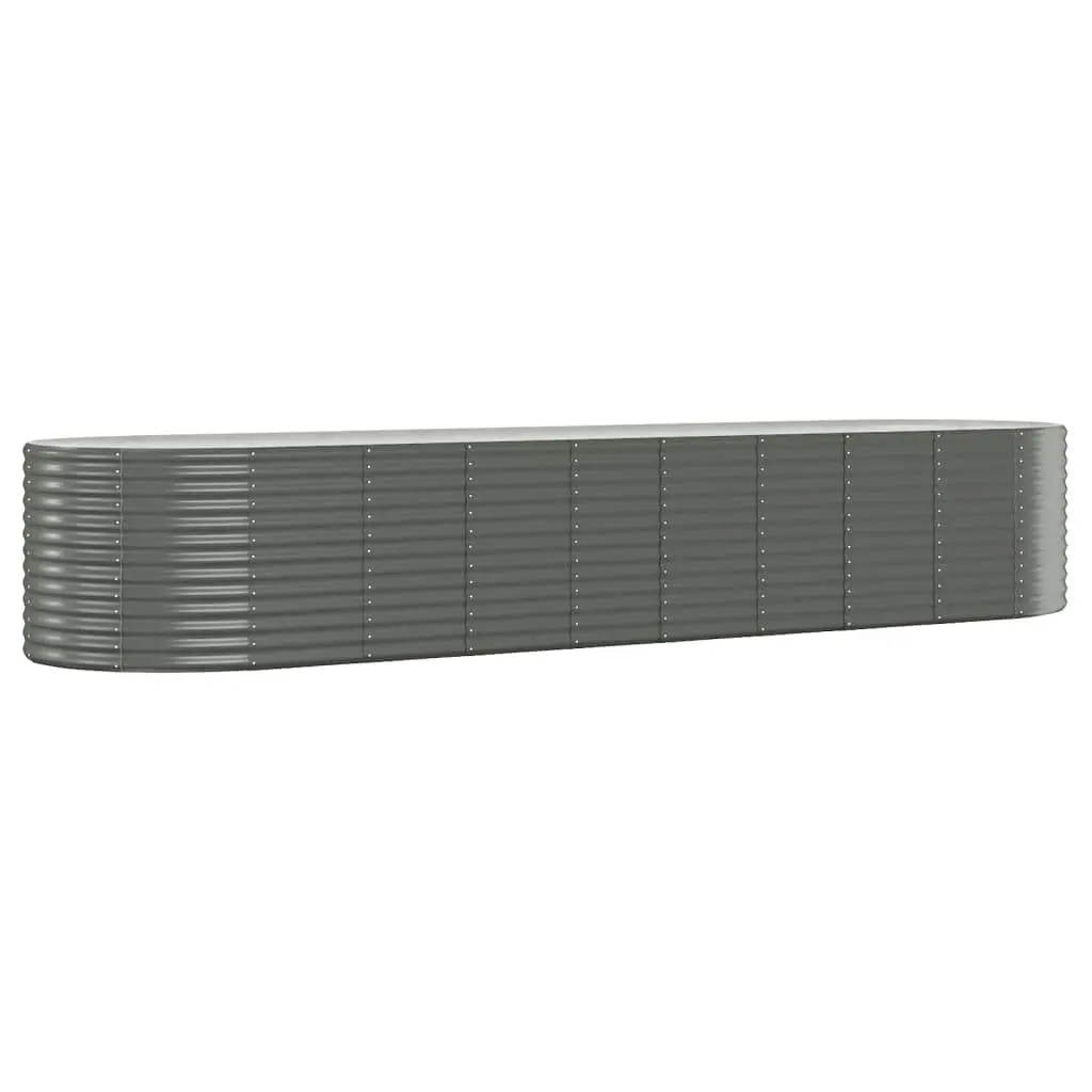 Garden Raised Bed Galvanised Steel 396x100x68 cm Grey 319074 - Home & Garden