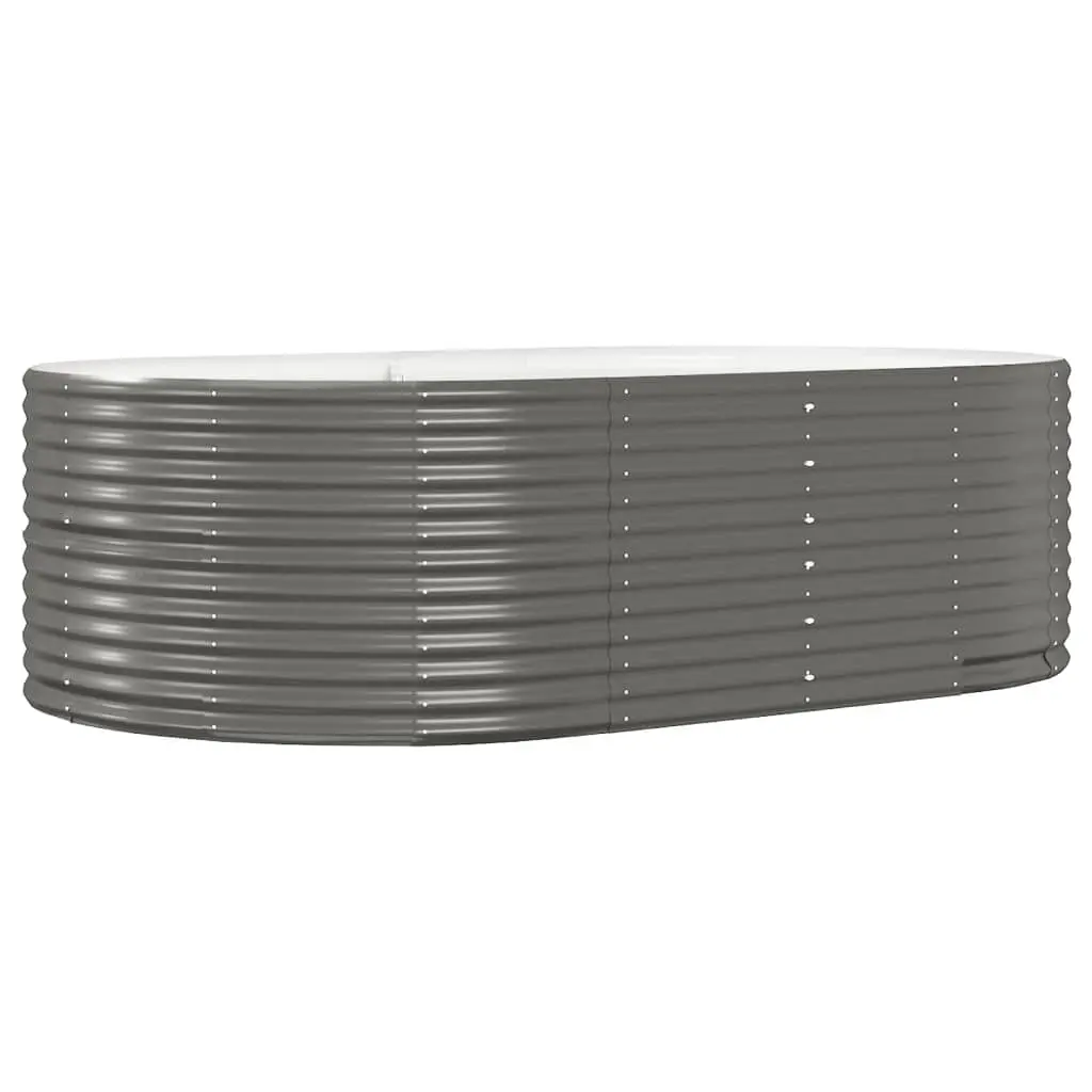 Garden Raised Bed Grey 212x140x68 cm Galvanised Steel 319094 - Home & Garden