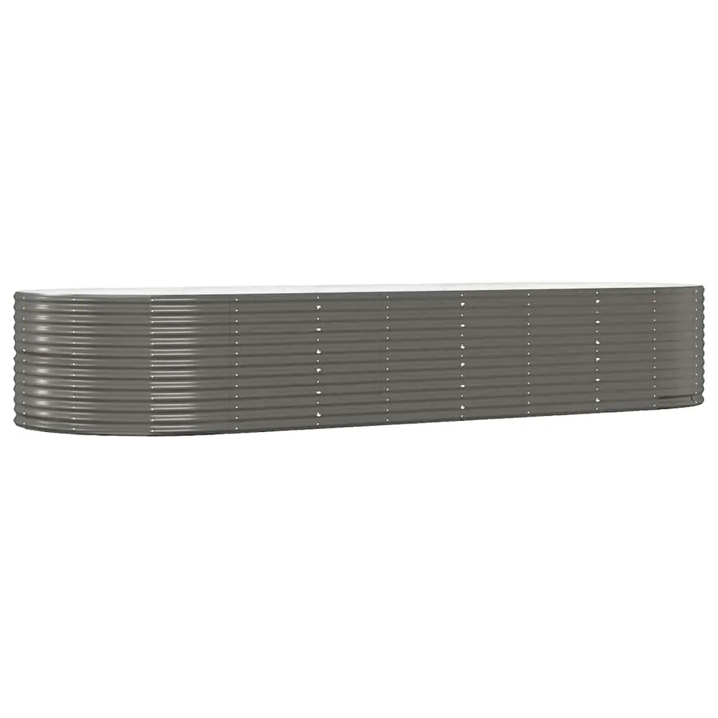 Garden Raised Bed Grey 367x140x68 cm Galvanised Steel 319104 - Home & Garden