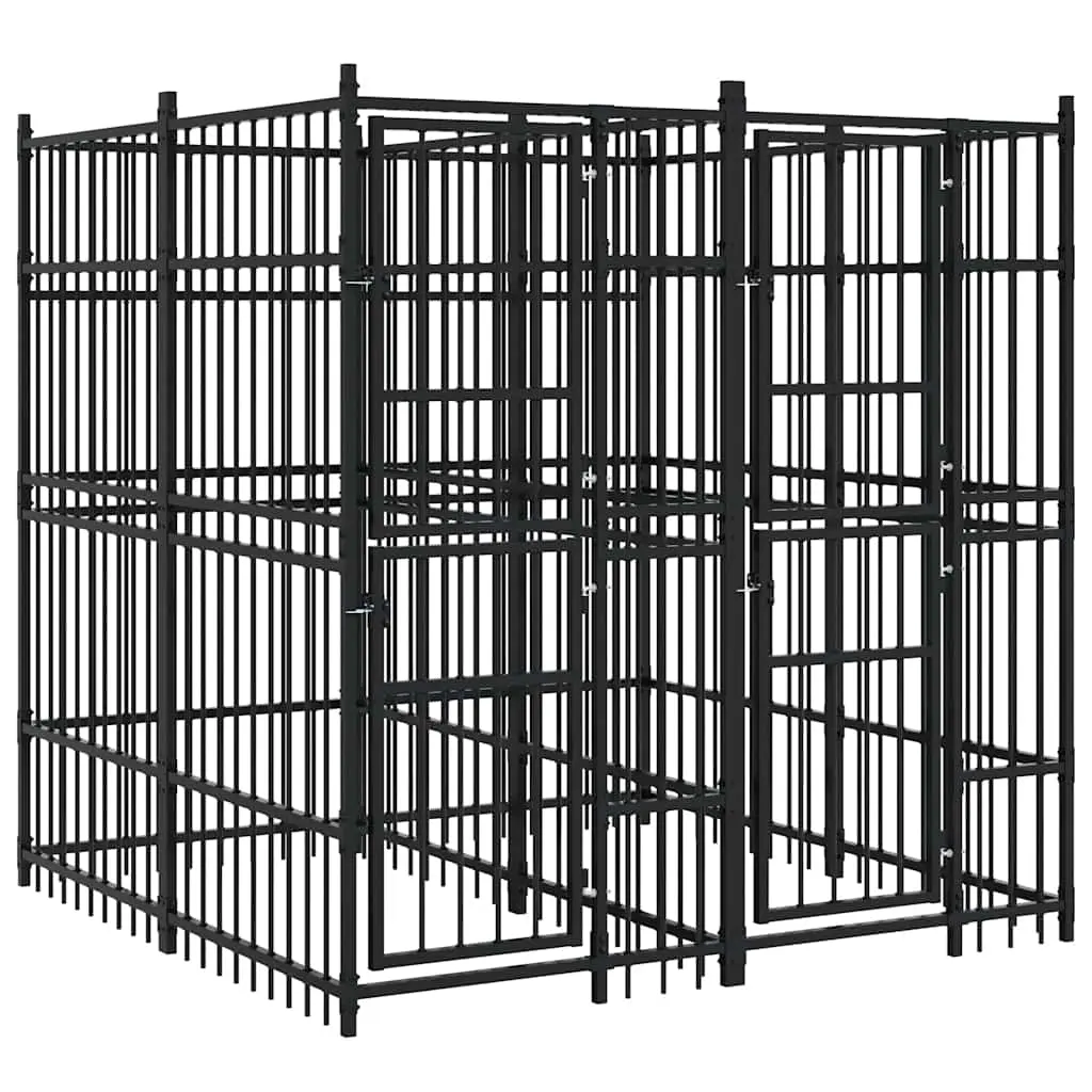 Outdoor Dog Kennel Steel 3.69 m² 3097937 - Pets