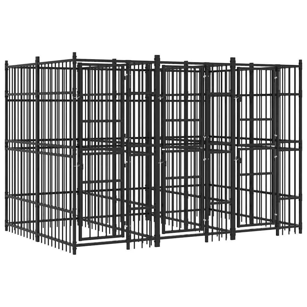 Outdoor Dog Kennel Steel 5.53 m² 3097938 - Pets