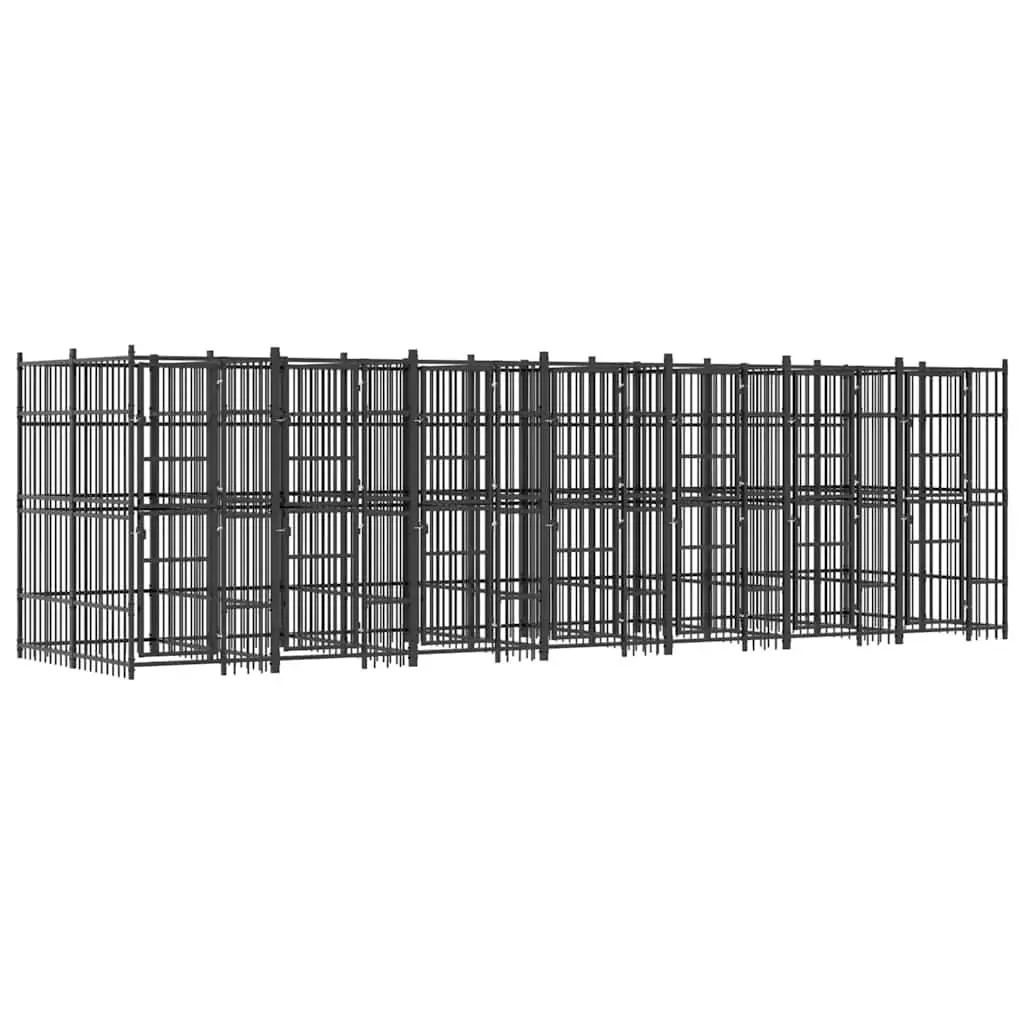 Outdoor Dog Kennel Steel 12.9 m² 3097942 - Pets
