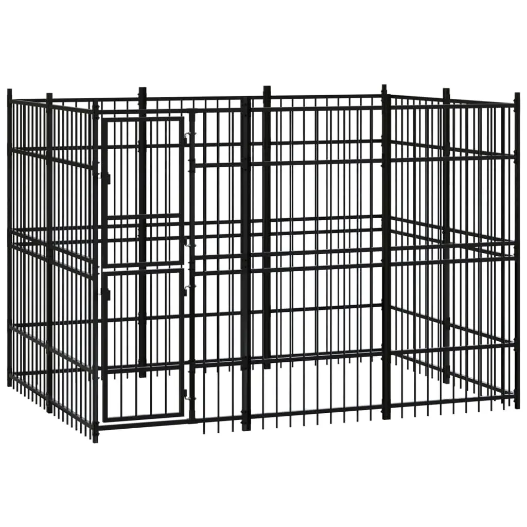 Outdoor Dog Kennel Steel 5.53 m² 3097957 - Pets