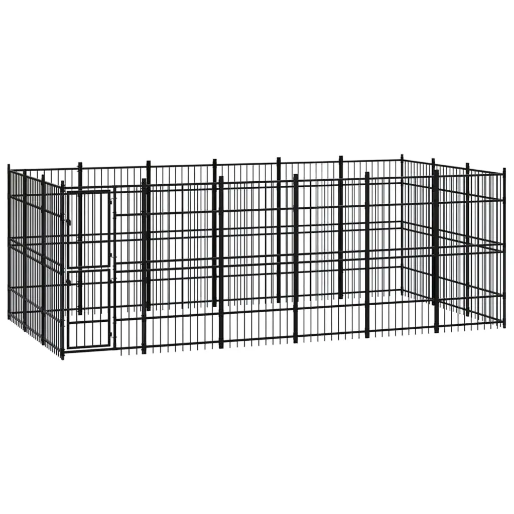 Outdoor Dog Kennel Steel 16.59 m² 3097977 - Pets