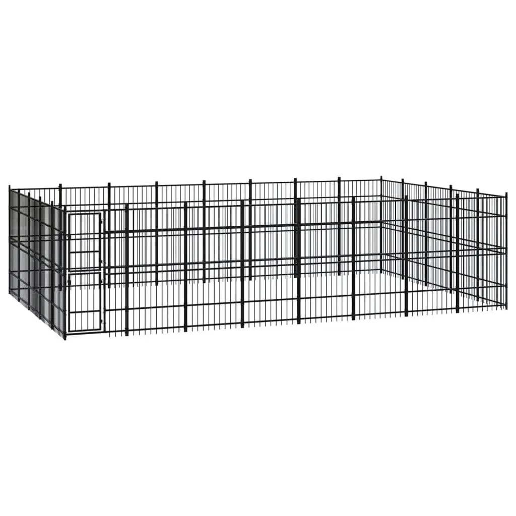 Outdoor Dog Kennel Steel 36.86 m² 3097992 - Pets