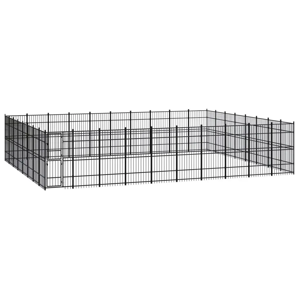 Outdoor Dog Kennel Steel 73.73 m² 3098006 - Pets