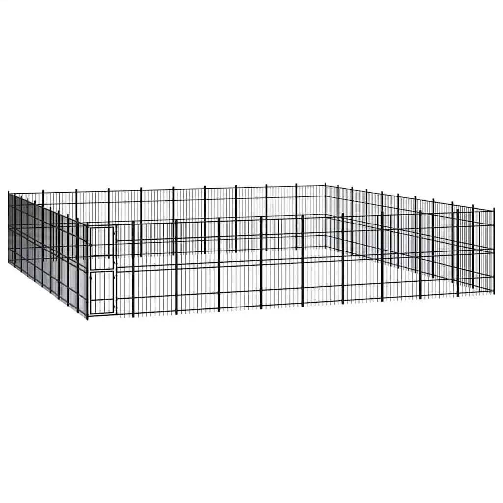 Outdoor Dog Kennel Steel 92.16 m² 3098009 - Pets