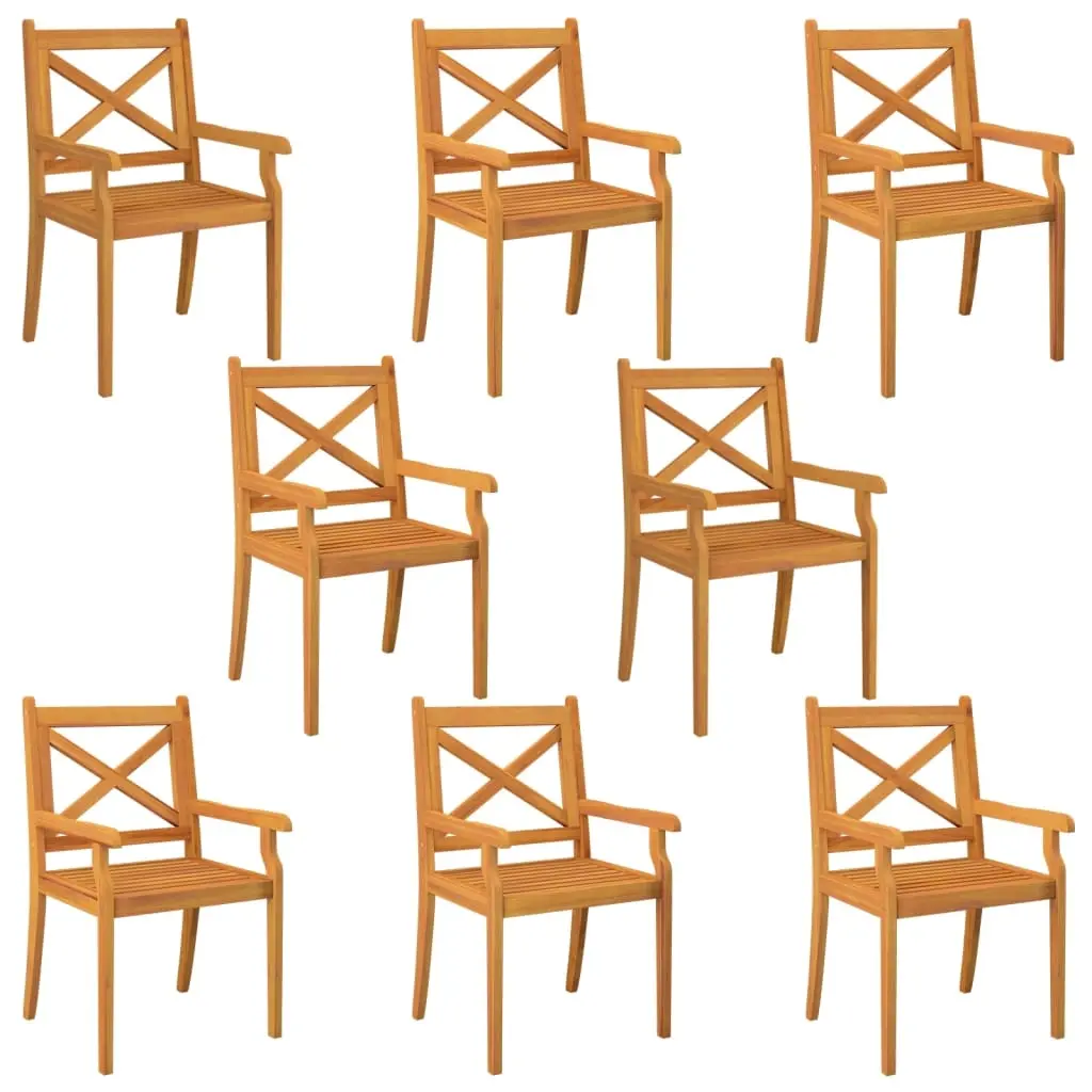 Outdoor Dining Chairs 8 pcs Solid Wood Acacia 3098662 - Furniture