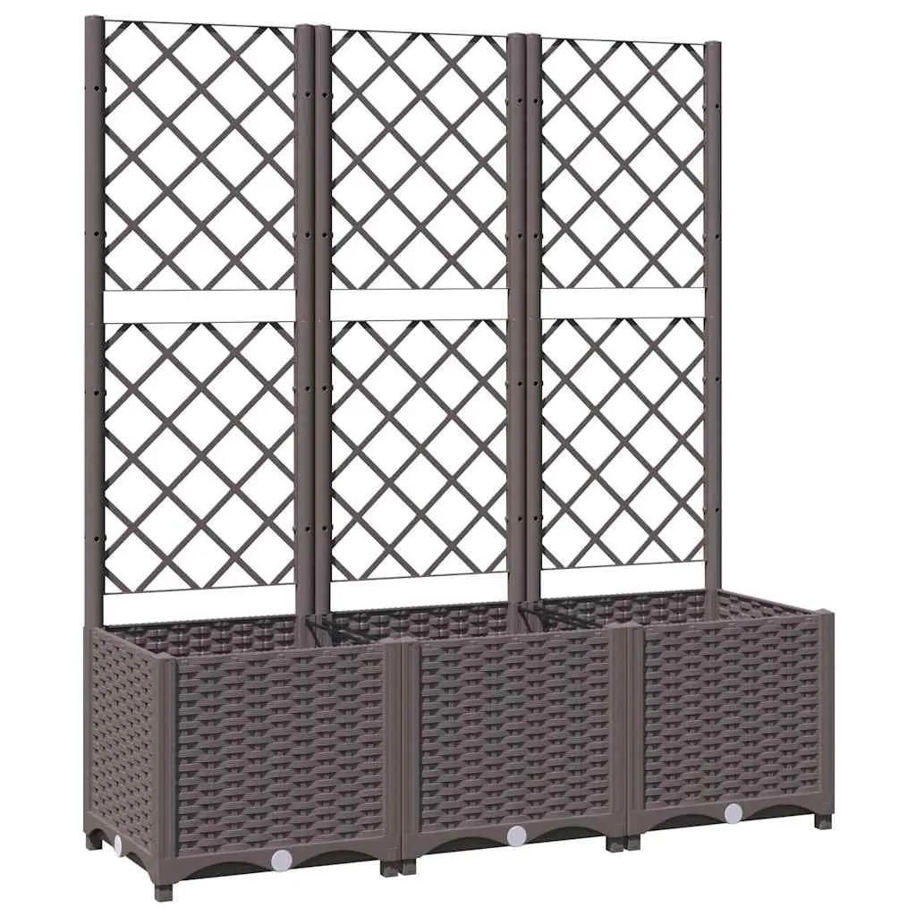 Garden Planter with Trellis Brown 120x40x136 cm PP 318263 - Home & Garden