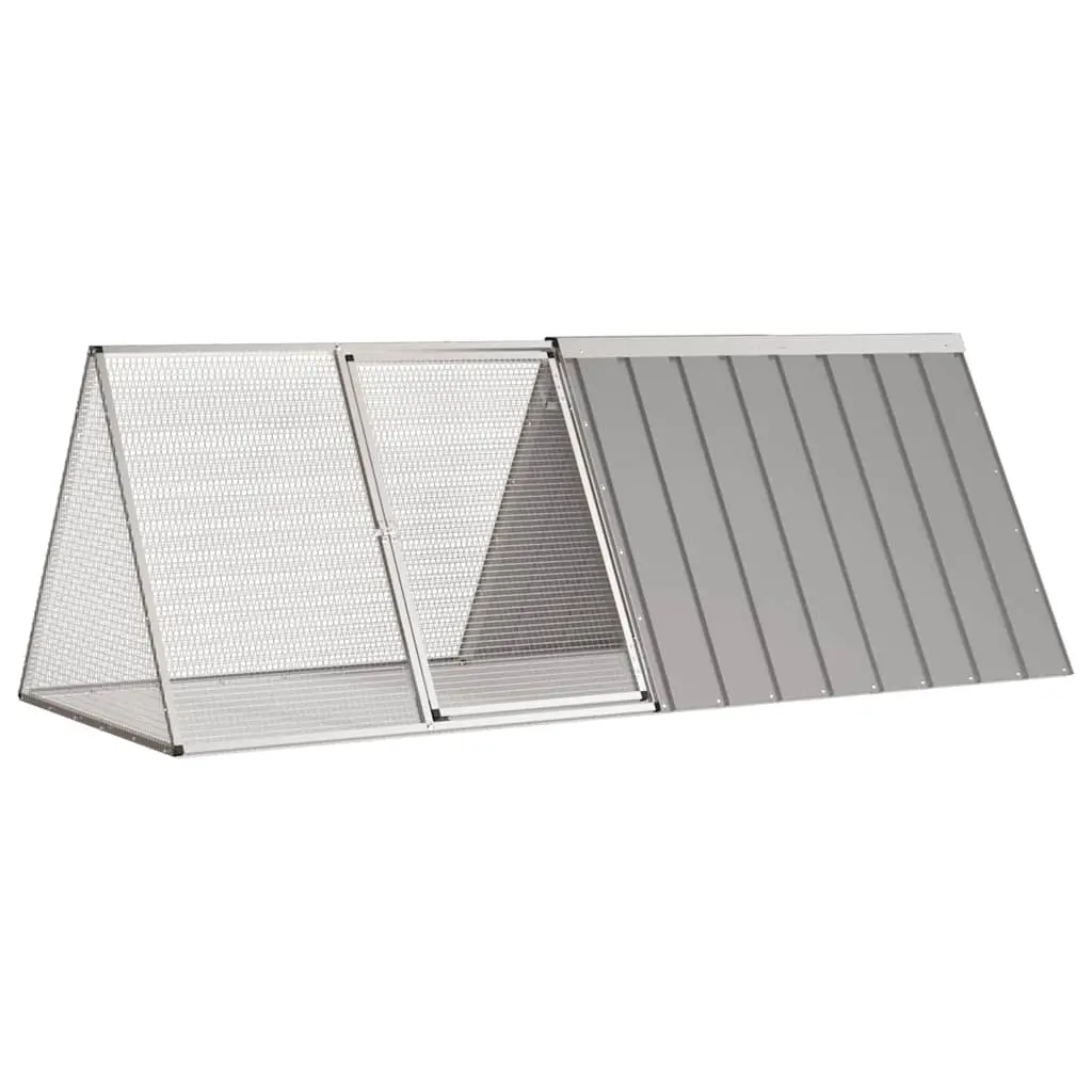 Rabbit Cage Grey 201.5x80.5x71 cm Galvanised Steel 171538 - Pets