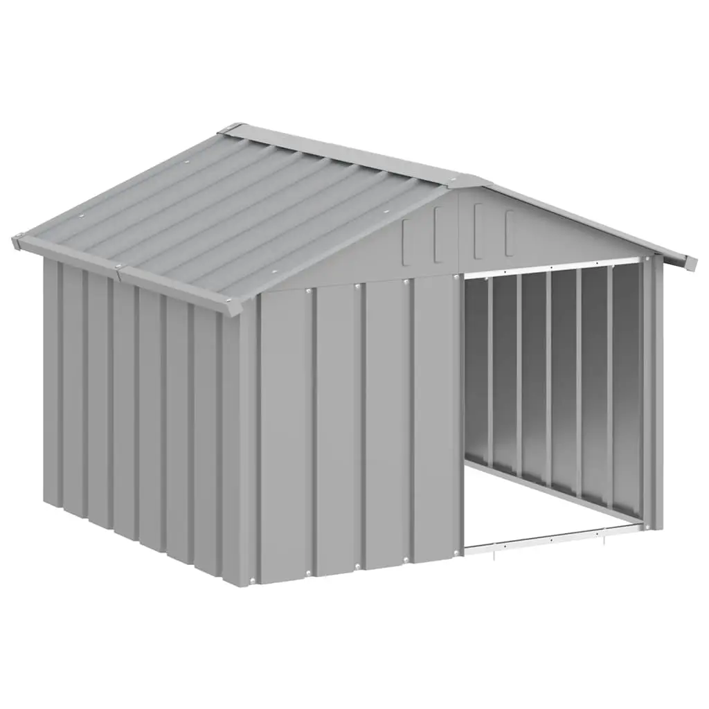 Dog House Grey 116.5x103x81.5 cm Galvanised Steel 171542 - Furniture